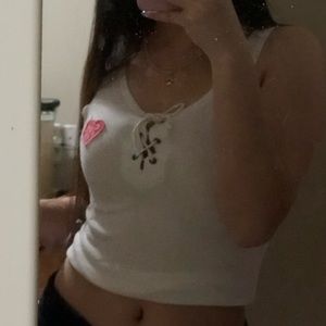 🛍HOLLISTER COFFEE EMBROIDERY TANK TOP